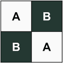 2색 대각선 패턴